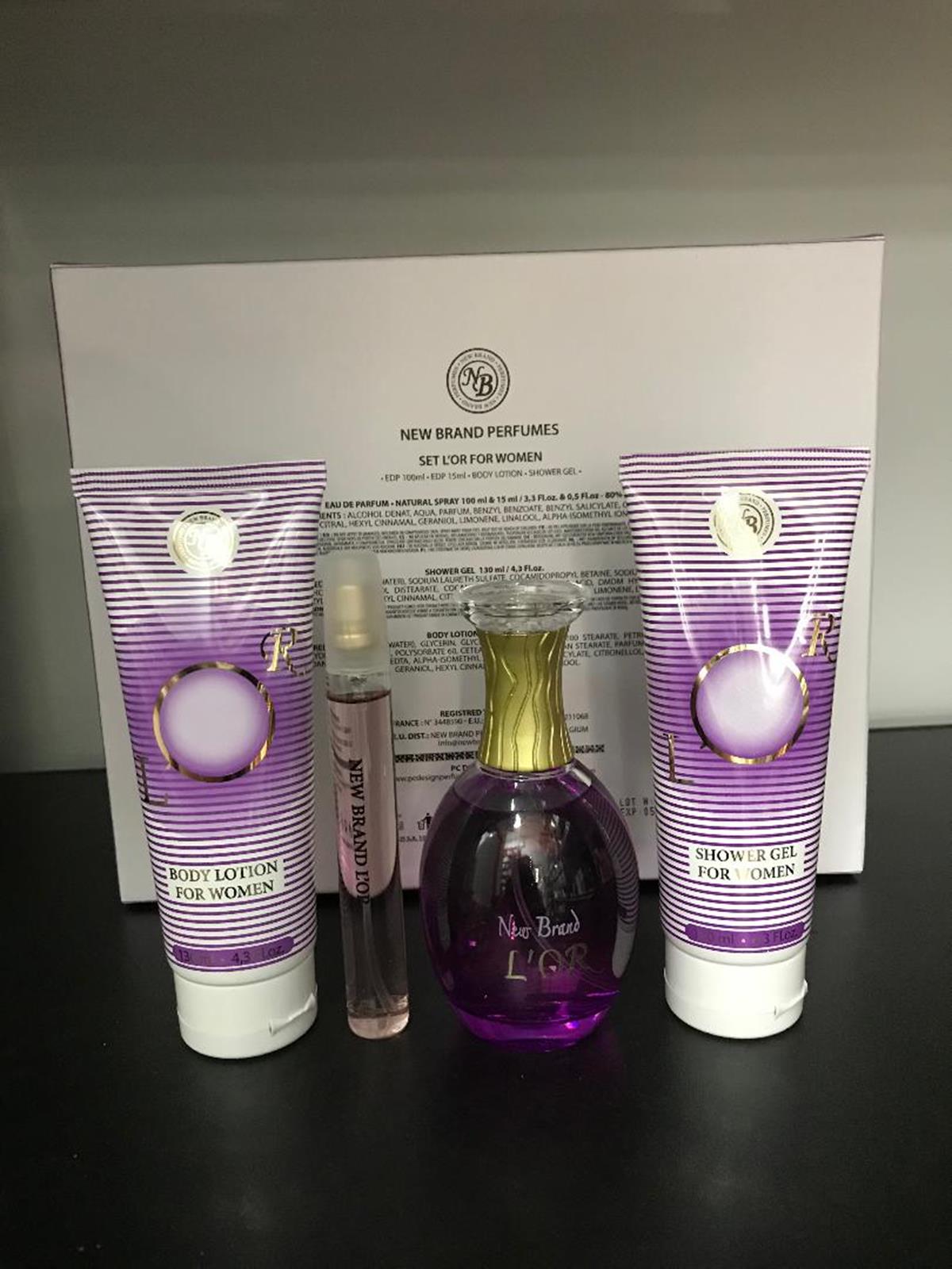 L'or By New Brand Perfumes 100ml Edp Spray 4Pcs Women Set